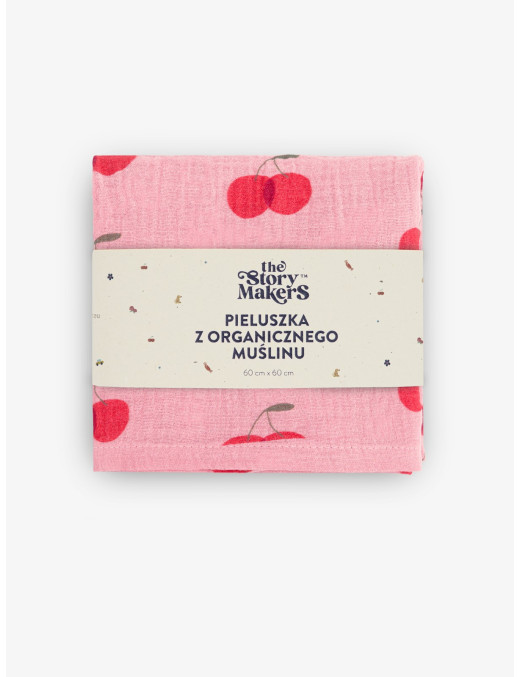 Pieluszka muślinowa dwie wiśnie The Story Makers