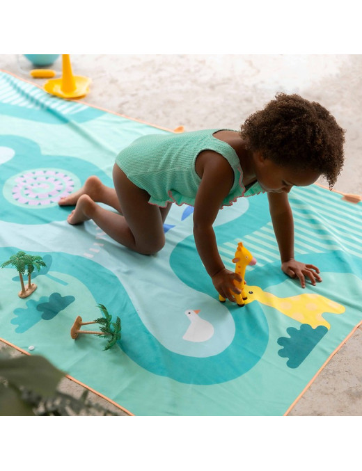 QUUT Dwustronny ręcznik plażowy PlayTowels XL (180 x 180cm) Safari