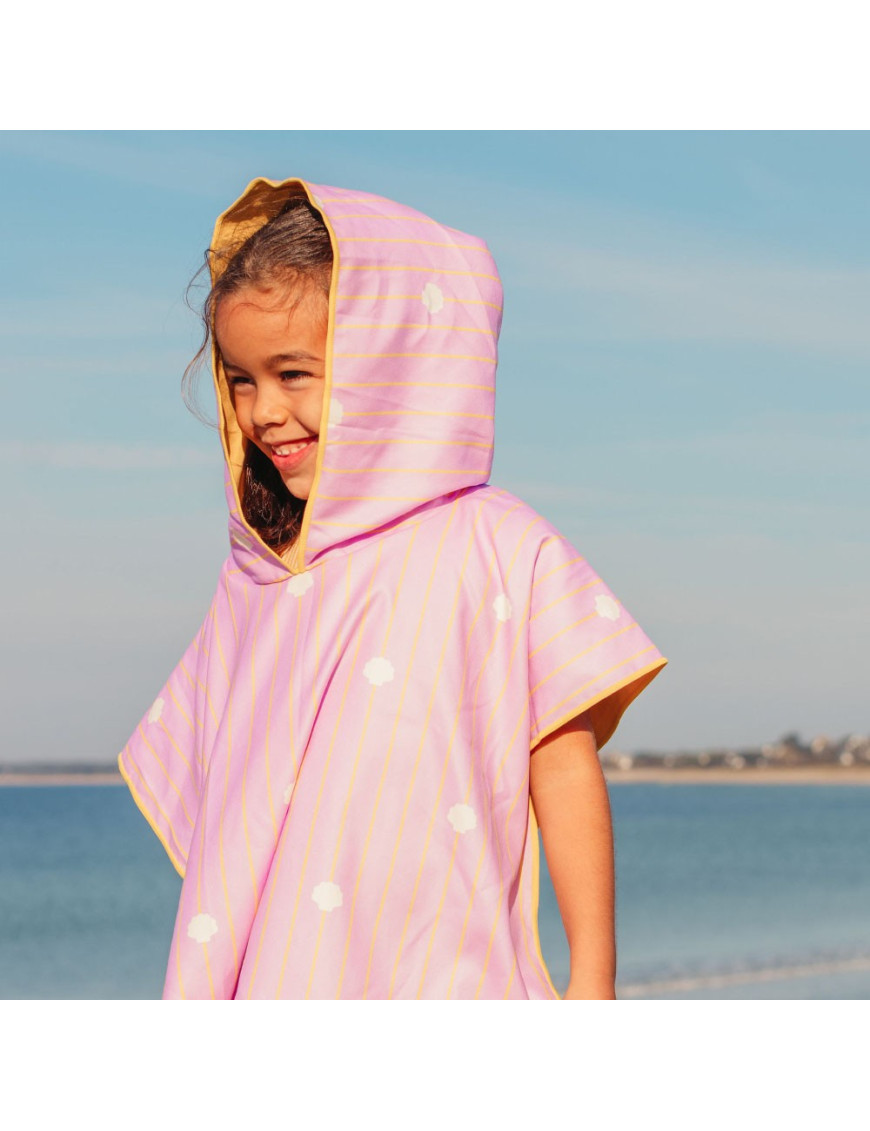 QUUT Dwustronne poncho kąpielowe dla dzieci Banana Pink