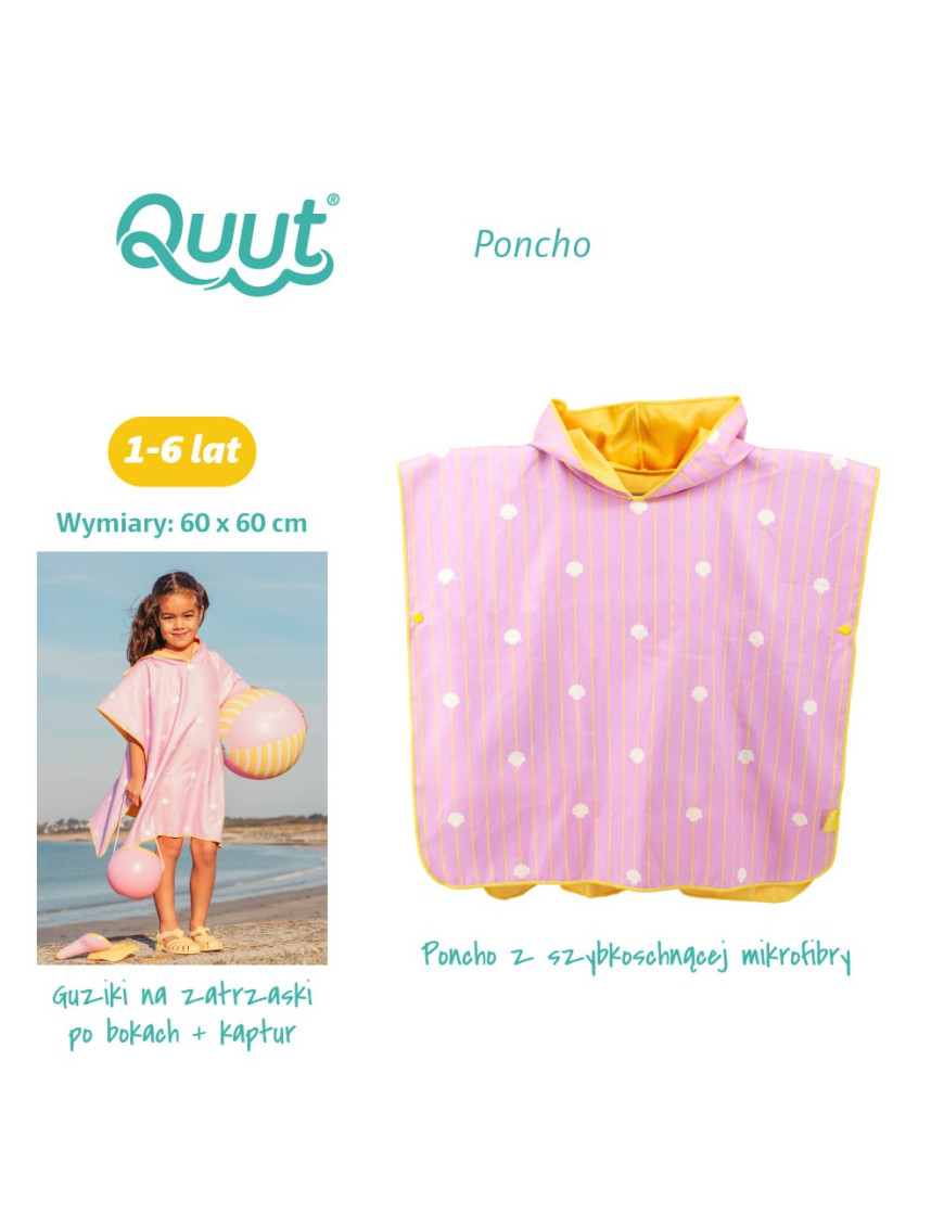 QUUT Dwustronne poncho kąpielowe dla dzieci Banana Pink