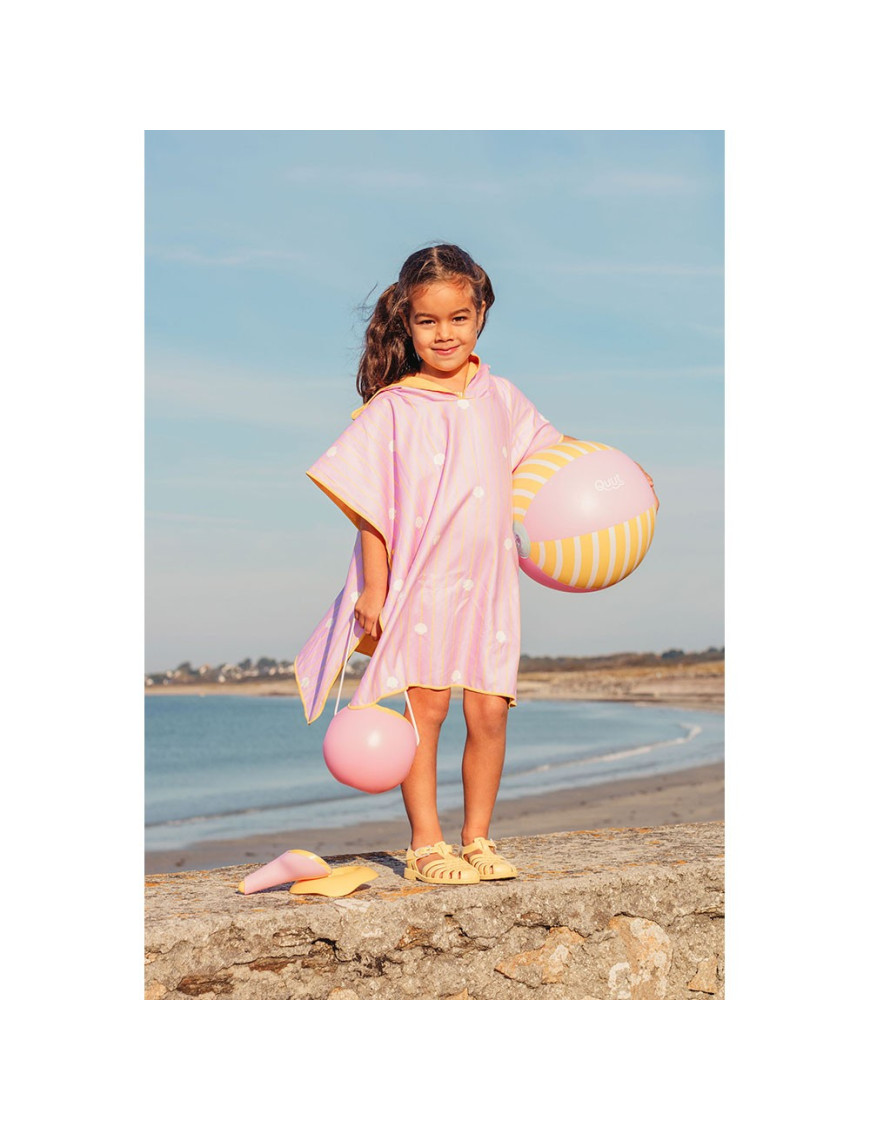 QUUT Dwustronne poncho kąpielowe dla dzieci Banana Pink