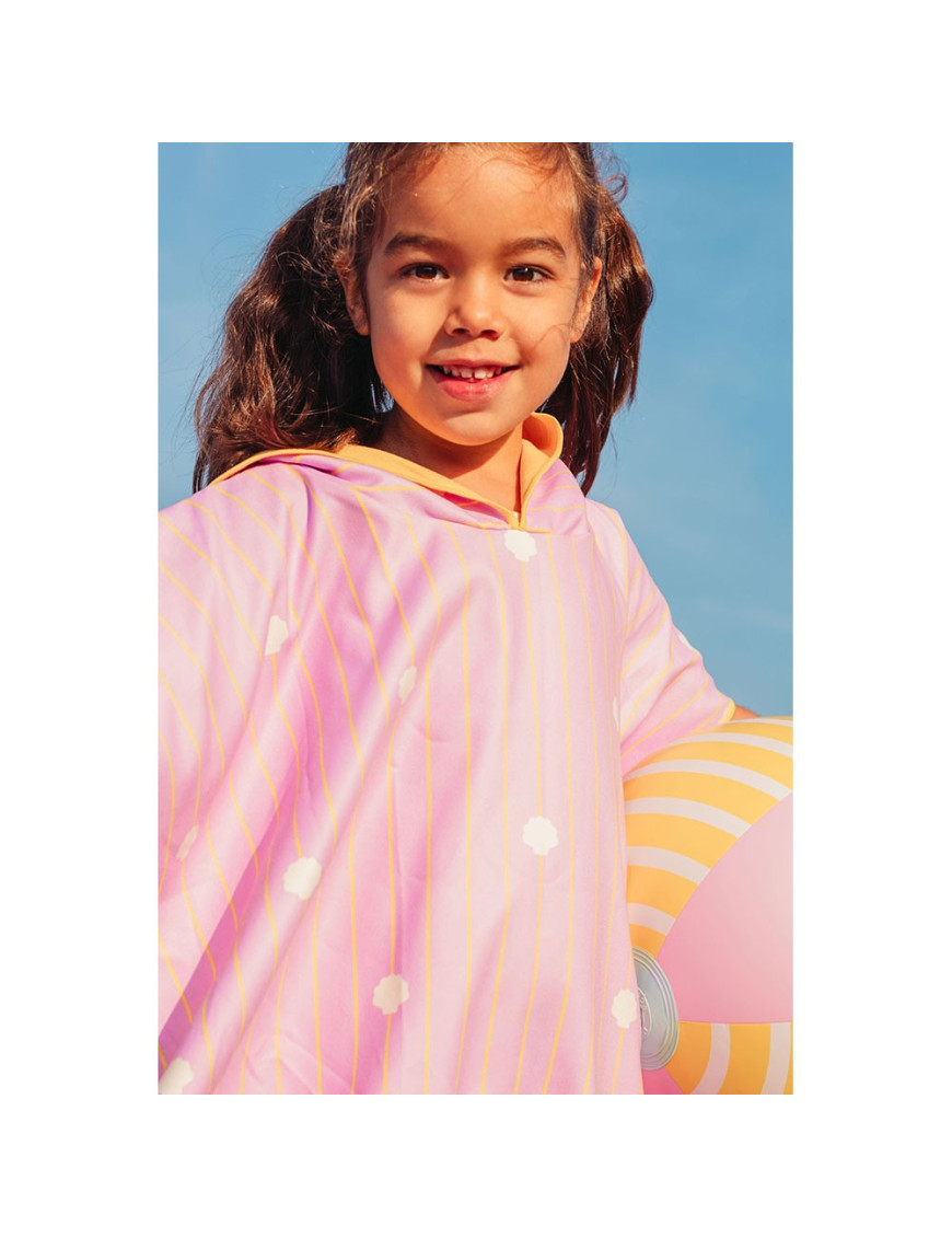 QUUT Dwustronne poncho kąpielowe dla dzieci Banana Pink