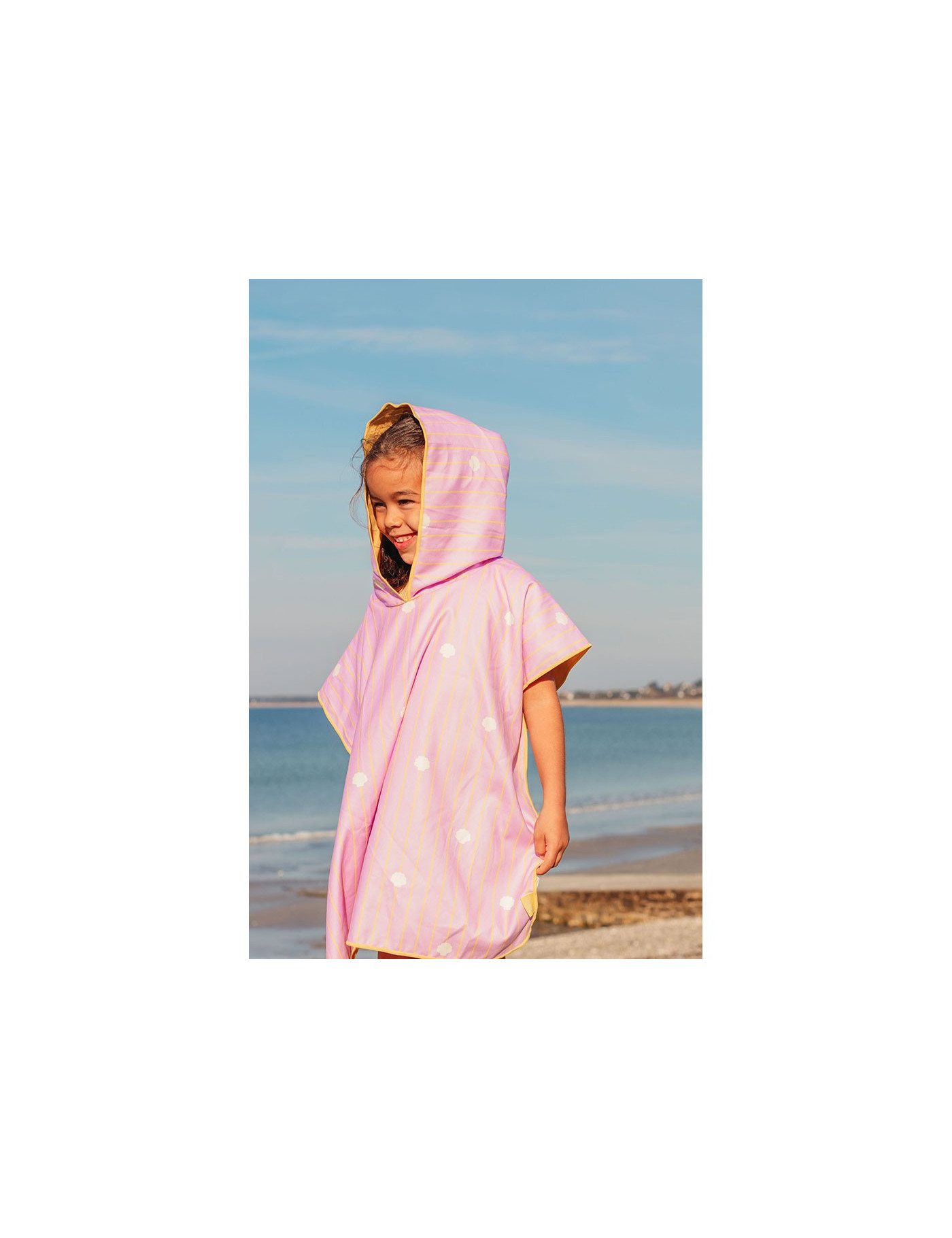 QUUT Dwustronne poncho kąpielowe dla dzieci Banana Pink