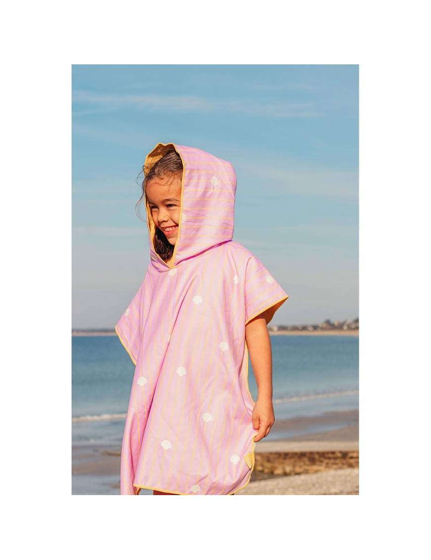 QUUT Dwustronne poncho kąpielowe dla dzieci Banana Pink