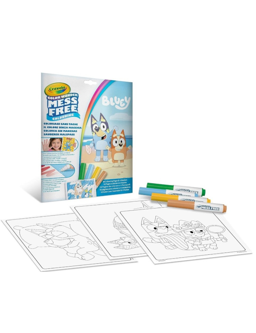 Crayola Kolorowanka dla dzieci i 4 niebrudzące magiczne flamastry Color Wonder Mess Free Bluey 3+ Crayola Kolorowanka dla dzieci i 4 niebrudzące magiczne flamastry Color Wonder Mess Free Bluey 3+