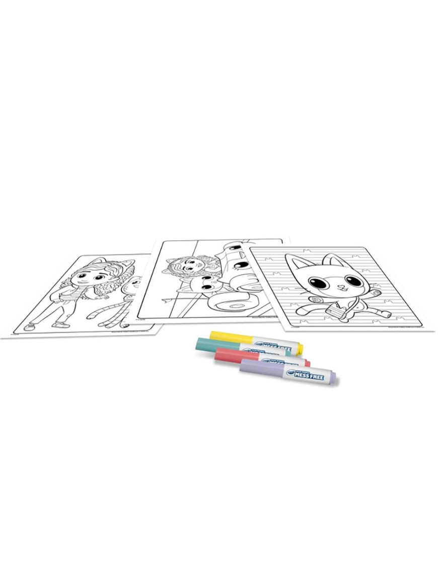 Crayola Kolorowanka dla dzieci i 4 niebrudzące magiczne flamastry Color Wonder Mess Free Koci Domek Gabi 3+ Crayola Kolorowanka dla dzieci i 4 niebrudzące magiczne flamastry Color Wonder Mess Free Koci Domek Gabi 3+