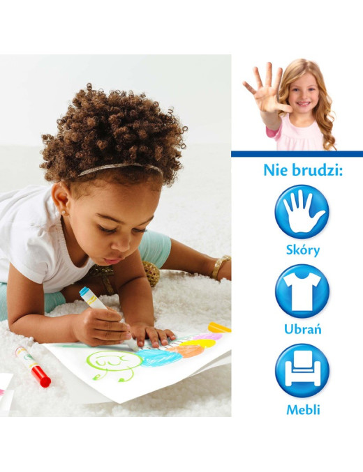 Crayola Kolorowanka dla dzieci i 4 niebrudzące magiczne flamastry Color Wonder Mess Free Kraina Lodu 3+