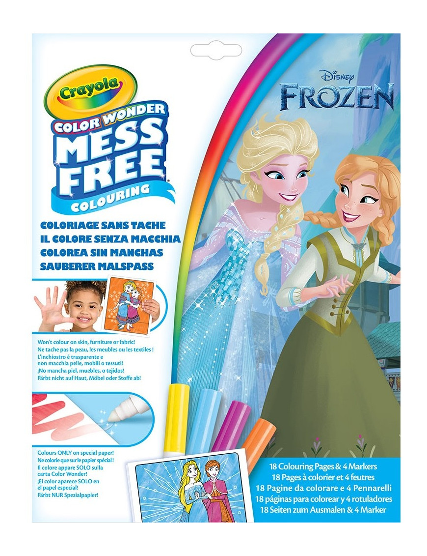 Crayola Kolorowanka dla dzieci i 4 niebrudzące magiczne flamastry Color Wonder Mess Free Kraina Lodu 3+