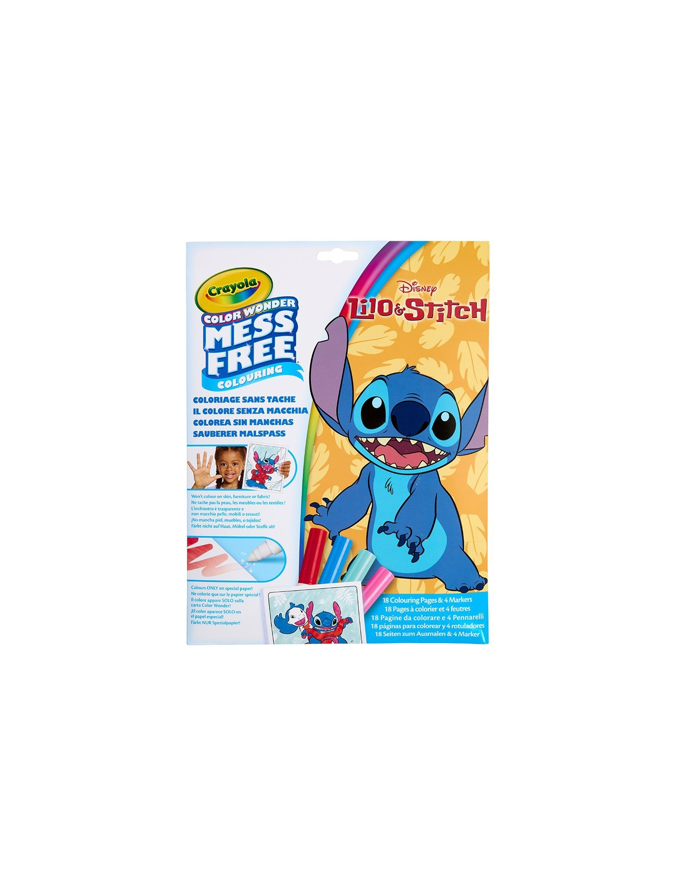 Crayola Kolorowanka dla dzieci i 4 niebrudzące magiczne flamastry Color Wonder Mess Free Lilo i Stitch 3+ Crayola Kolorowanka dla dzieci i 4 niebrudzące magiczne flamastry Color Wonder Mess Free Lilo i Stitch 3+