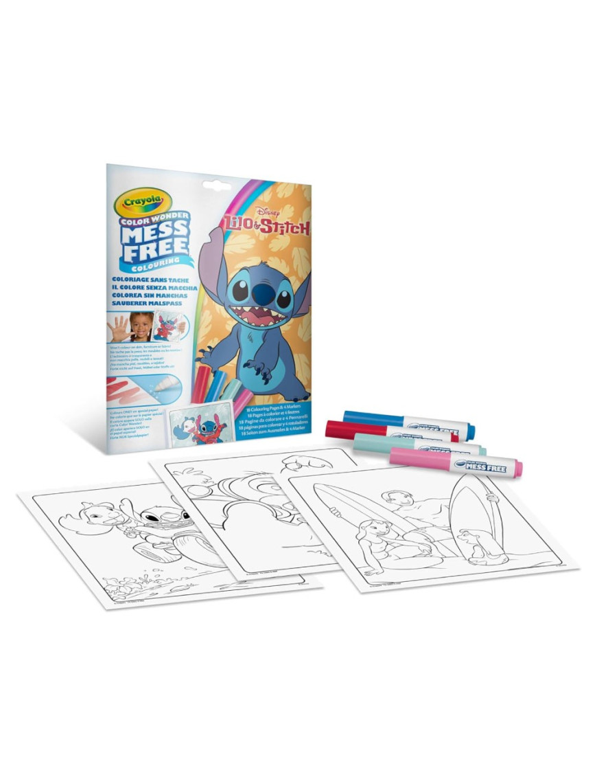Crayola Kolorowanka dla dzieci i 4 niebrudzące magiczne flamastry Color Wonder Mess Free Lilo i Stitch 3+ Crayola Kolorowanka dla dzieci i 4 niebrudzące magiczne flamastry Color Wonder Mess Free Lilo i Stitch 3+