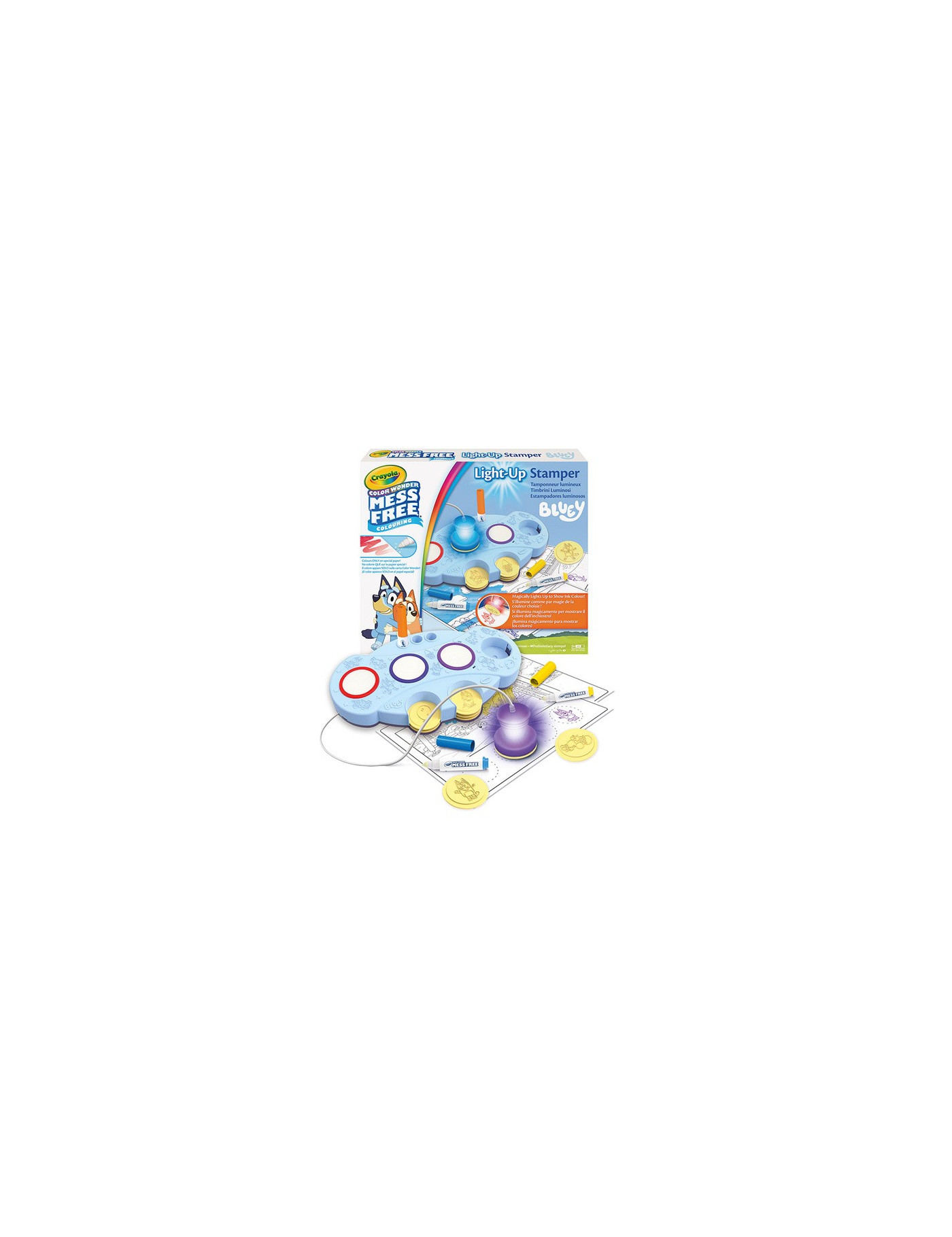 Crayola Podświetlane stemple dla dzieci niebrudzące Color Wonder Mess Free Bluey 3+ Crayola Podświetlane stemple dla dzieci niebrudzące Color Wonder Mess Free Bluey 3+