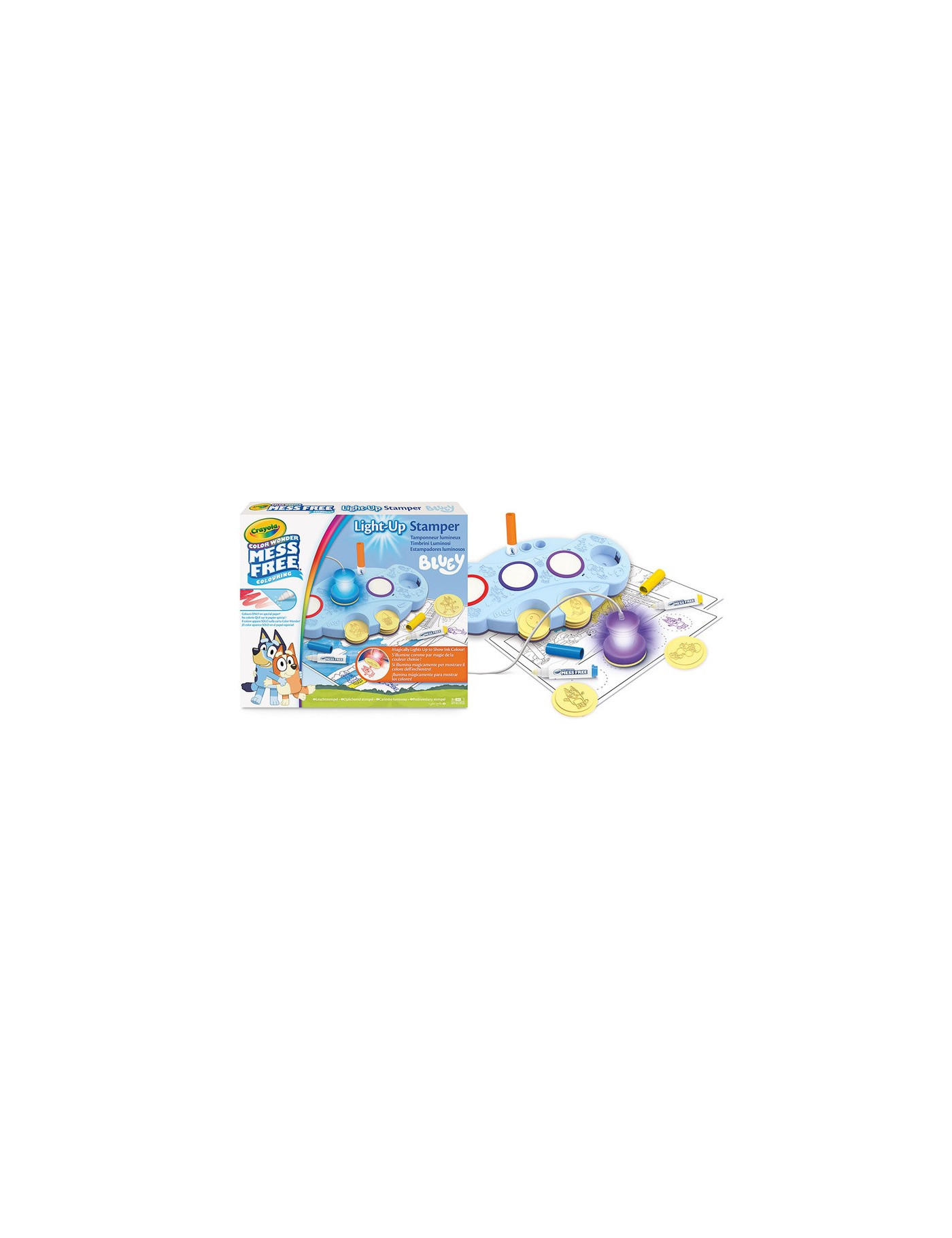 Crayola Podświetlane stemple dla dzieci niebrudzące Color Wonder Mess Free Bluey 3+ Crayola Podświetlane stemple dla dzieci niebrudzące Color Wonder Mess Free Bluey 3+