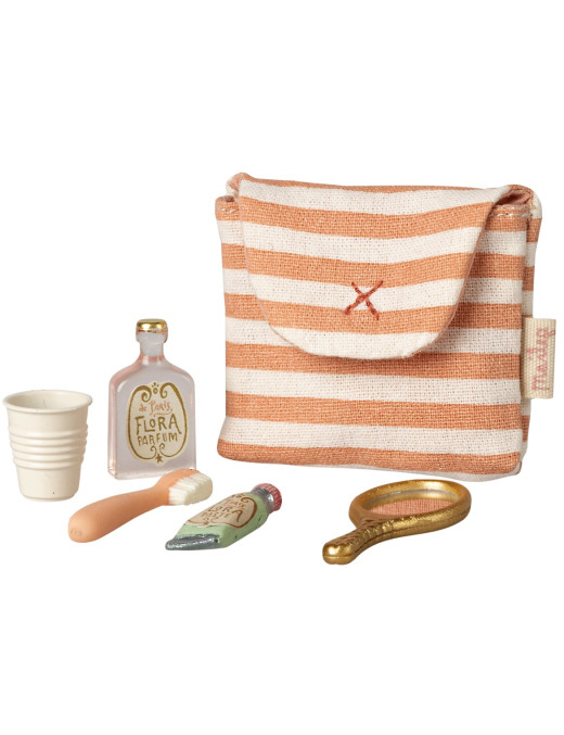 Zestaw łazienkowy dla myszek Maileg Coral Stripe