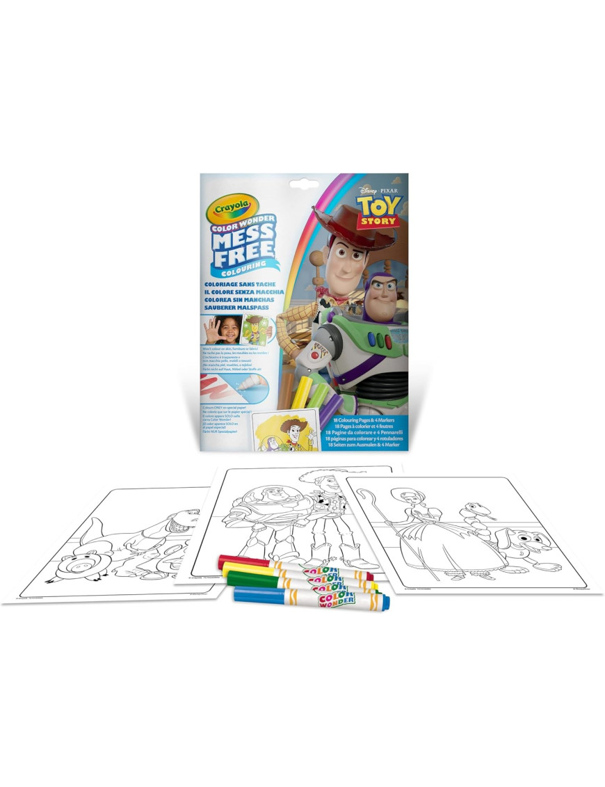 Crayola Kolorowanka dla dzieci i 4 niebrudzące magiczne flamastry Color Wonder Mess Free Toy Story 3+