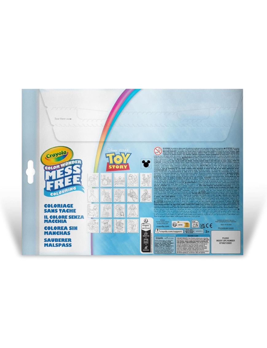 Crayola Kolorowanka dla dzieci i 4 niebrudzące magiczne flamastry Color Wonder Mess Free Toy Story 3+