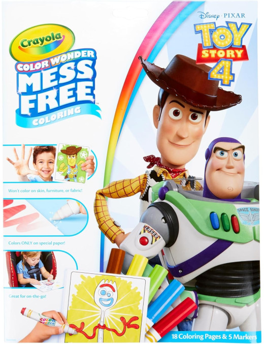 Crayola Kolorowanka dla dzieci i 4 niebrudzące magiczne flamastry Color Wonder Mess Free Toy Story 3+