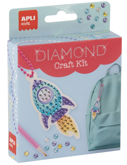 Zestaw do robienia diamentowych breloczków DIY Apli Kids - Rakieta