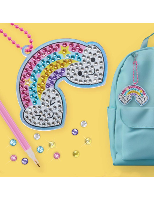 Zestaw do robienia diamentowych breloczków DIY Apli Kids - Tęcza
