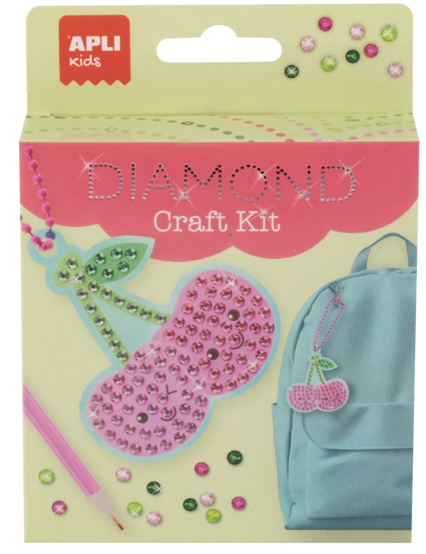 Zestaw do robienia diamentowych breloczków DIY Apli Kids - Wiśnia