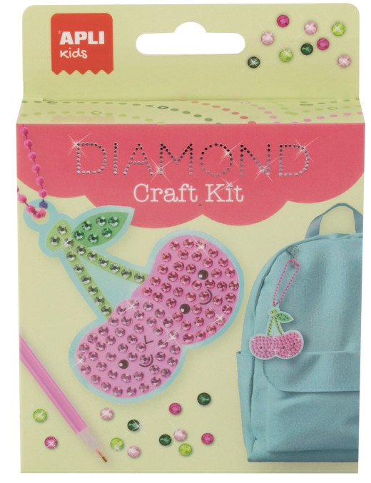 Zestaw do robienia diamentowych breloczków DIY Apli Kids - Wiśnia