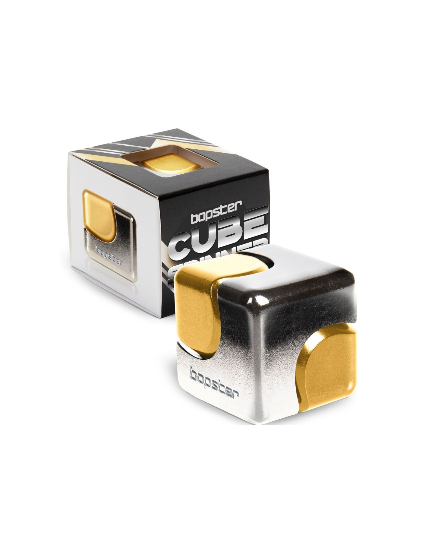 Zabawka zręcznościowa Fidget Cube Spinner bopster - srebrny/złoty Zabawka zręcznościowa Fidget Cube Spinner bopster - srebrny/złoty