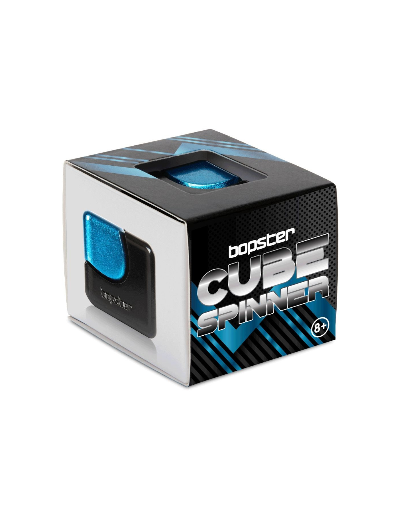 Zabawka zręcznościowa Fidget Cube Spinner bopster - czarny/niebieski
