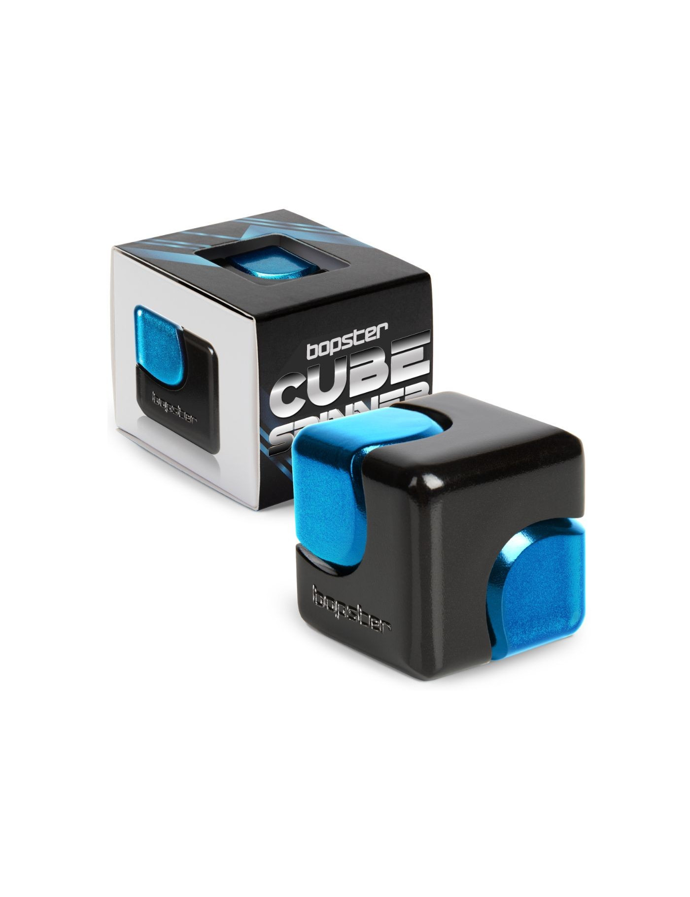 Zabawka zręcznościowa Fidget Cube Spinner bopster - czarny/niebieski