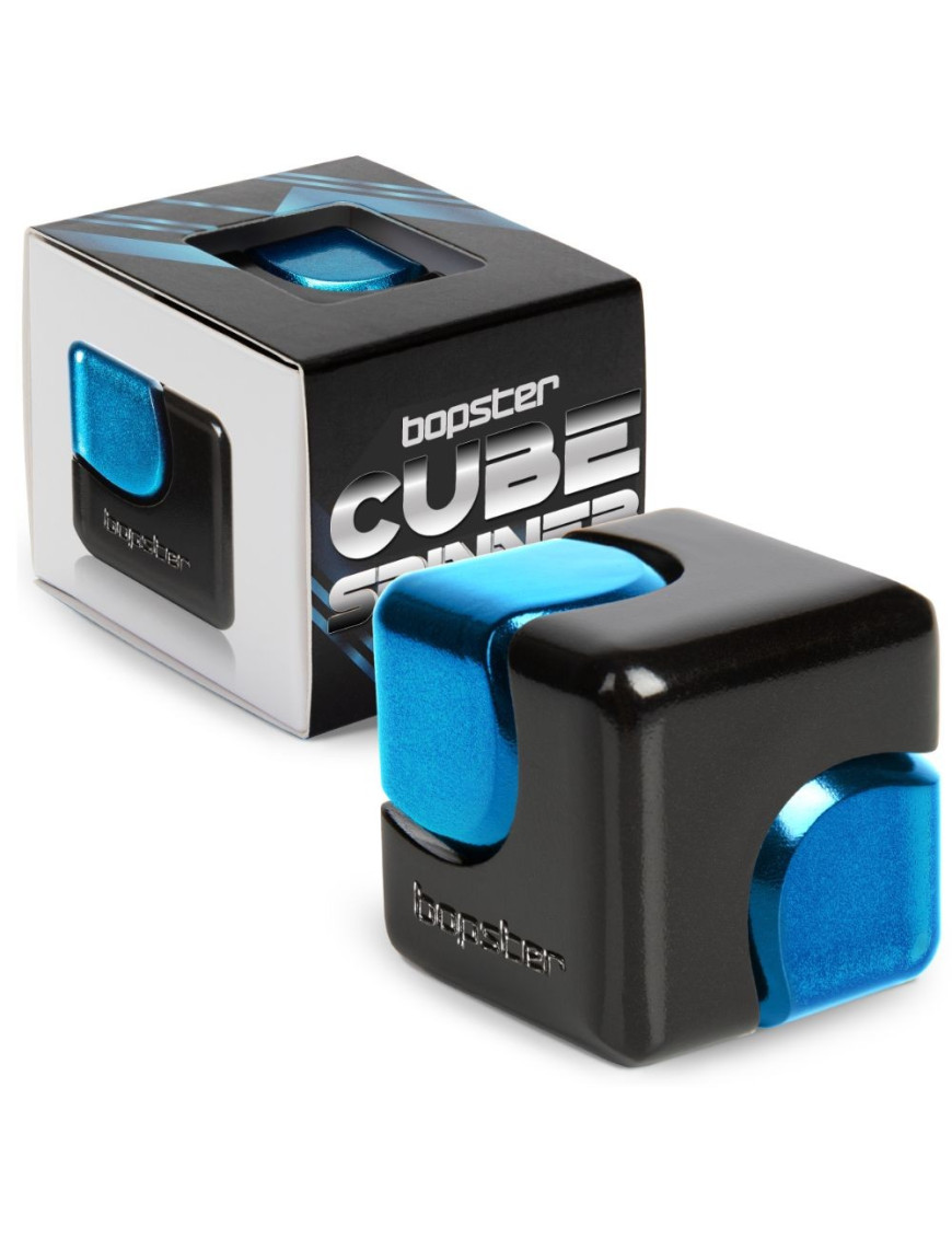 Zabawka zręcznościowa Fidget Cube Spinner bopster - czarny/niebieski
