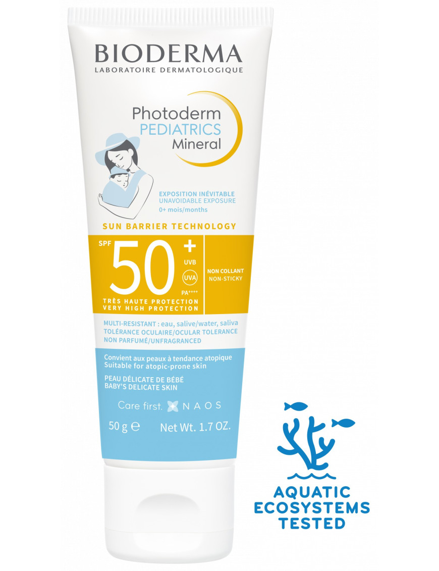 Fluid mineralny dla dzieci do skóry wrażliwej i alergicznej SPF 50+