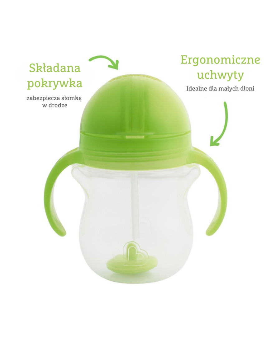 Munchkin Kubek niekapek ze słomką, zielony, 207 ml Munchkin Kubek niekapek ze słomką, zielony, 207 ml