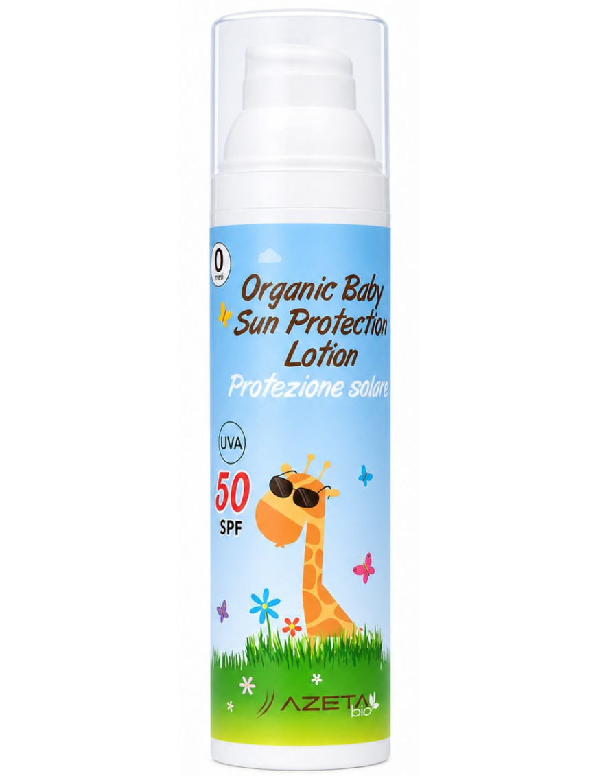 Organiczne mleczko ochronne na słońce z filtrami mineralnymi i SPF 50+ dla dzieci od 0m+ 100 ml – Azeta Bio Organiczne mleczko ochronne na słońce z filtrami mineralnymi i SPF 50+ dla dzieci od 0m+ 100 ml – Azeta Bio