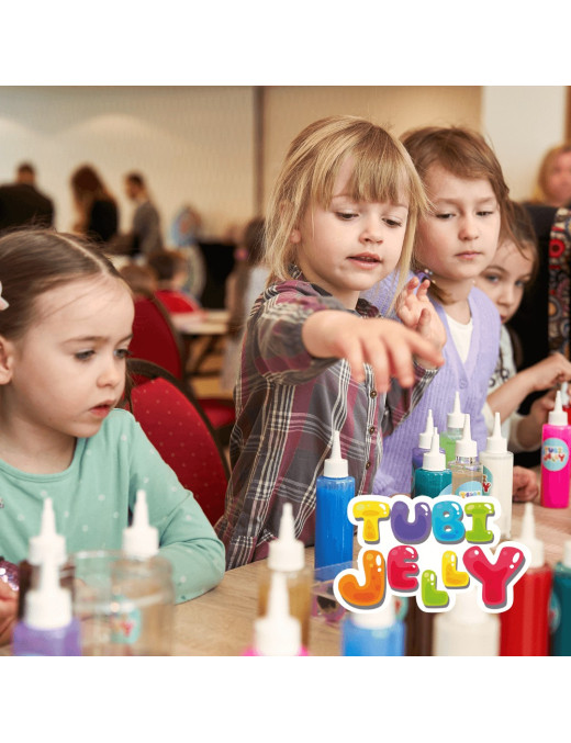 Zestaw Tubi Jelly TUBAN 6 kolorów + małe akwarium - Dinozaury