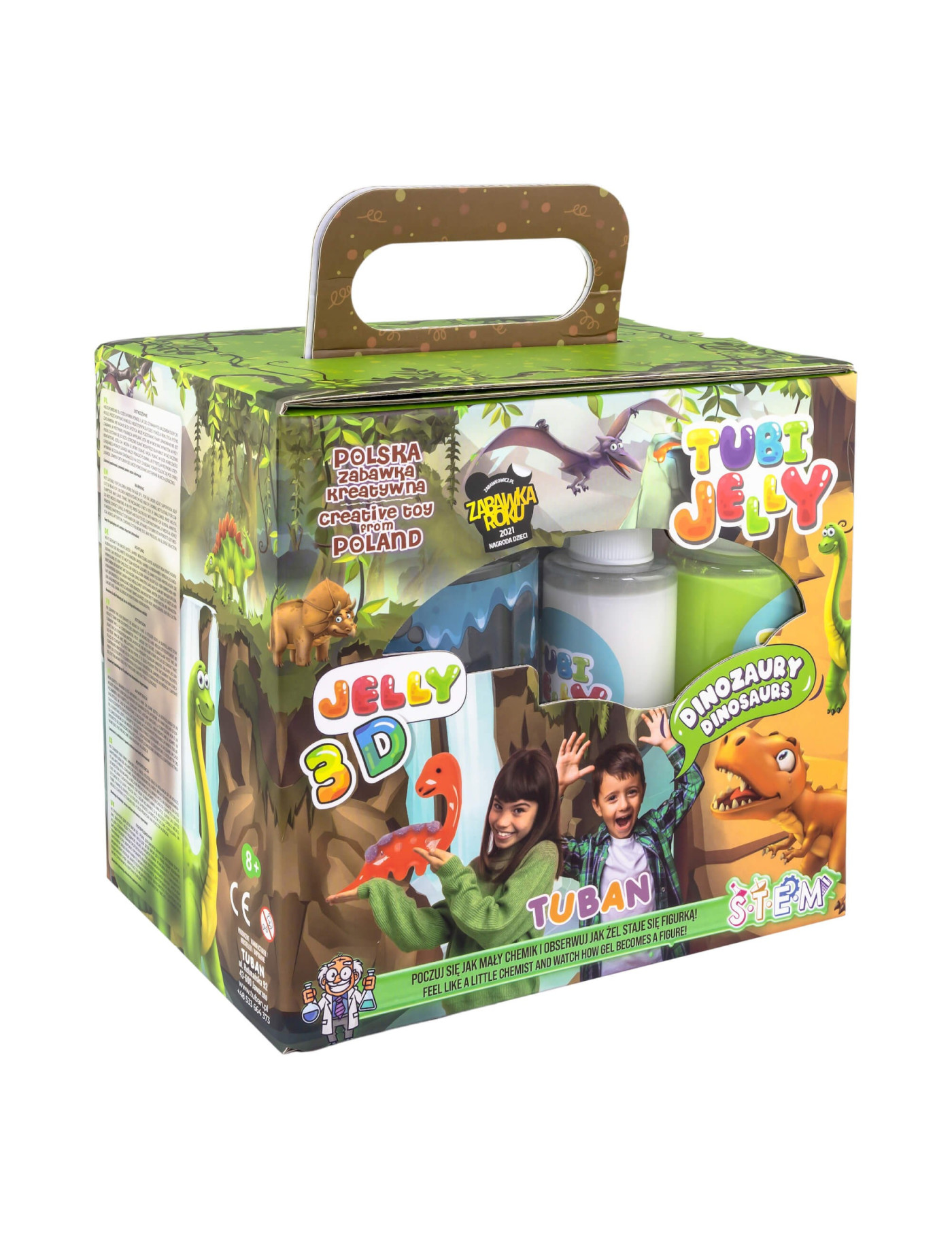 Zestaw Tubi Jelly TUBAN 6 kolorów + małe akwarium - Dinozaury Zestaw Tubi Jelly TUBAN 6 kolorów + małe akwarium - Dinozaury