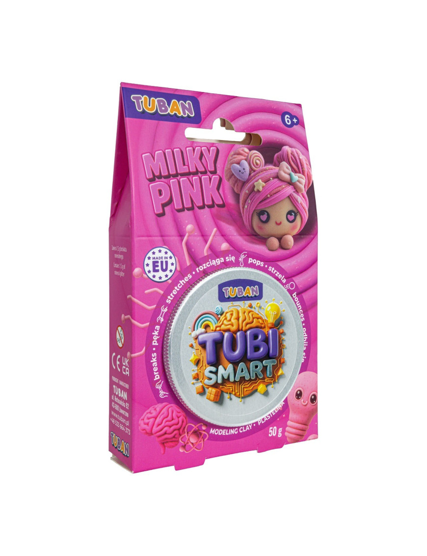 Masa plastyczna TUBI SMART plastelina TUBAN - Milky Pink 50 g