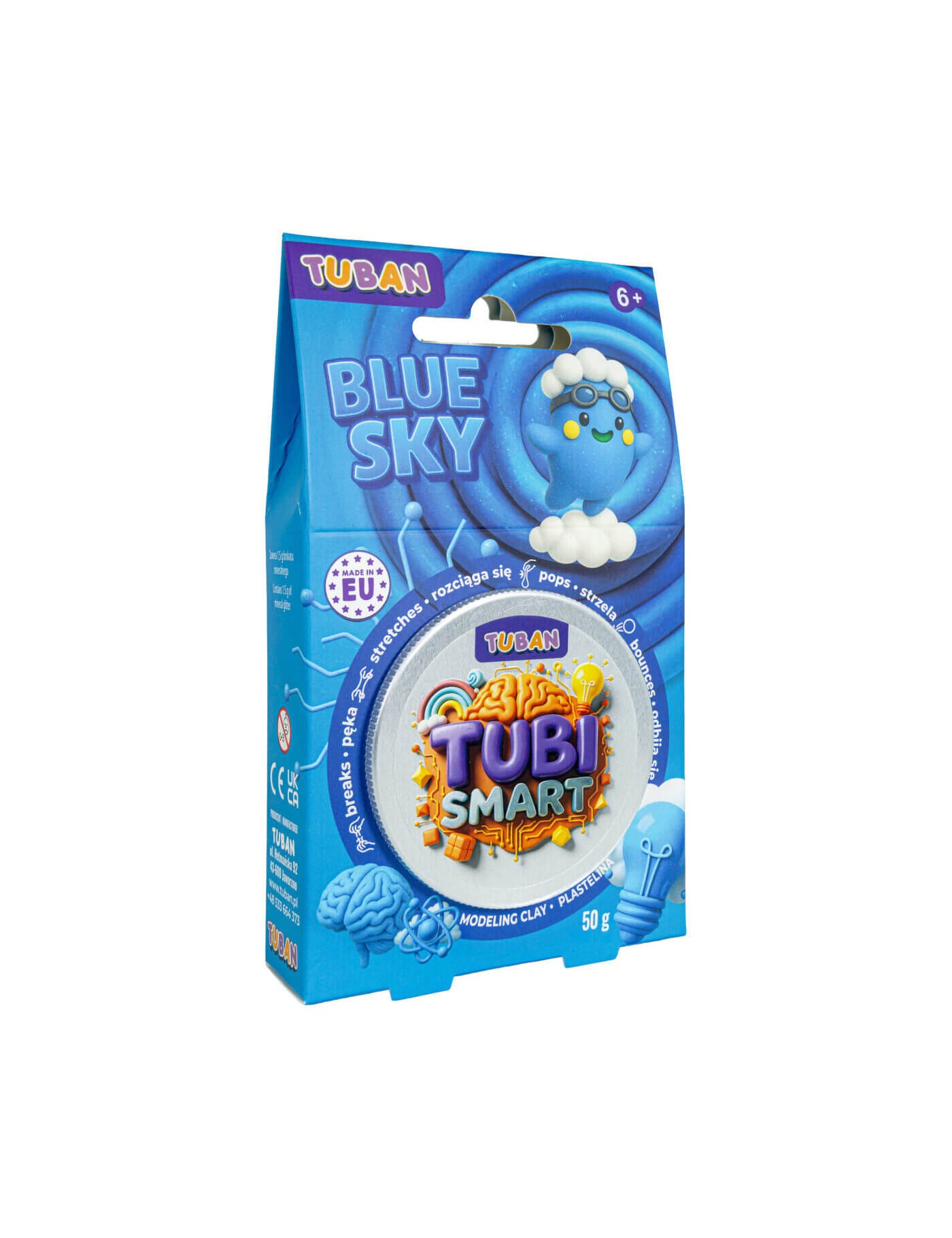 Masa plastyczna TUBI SMART plastelina TUBAN - Blue Sky 50 g