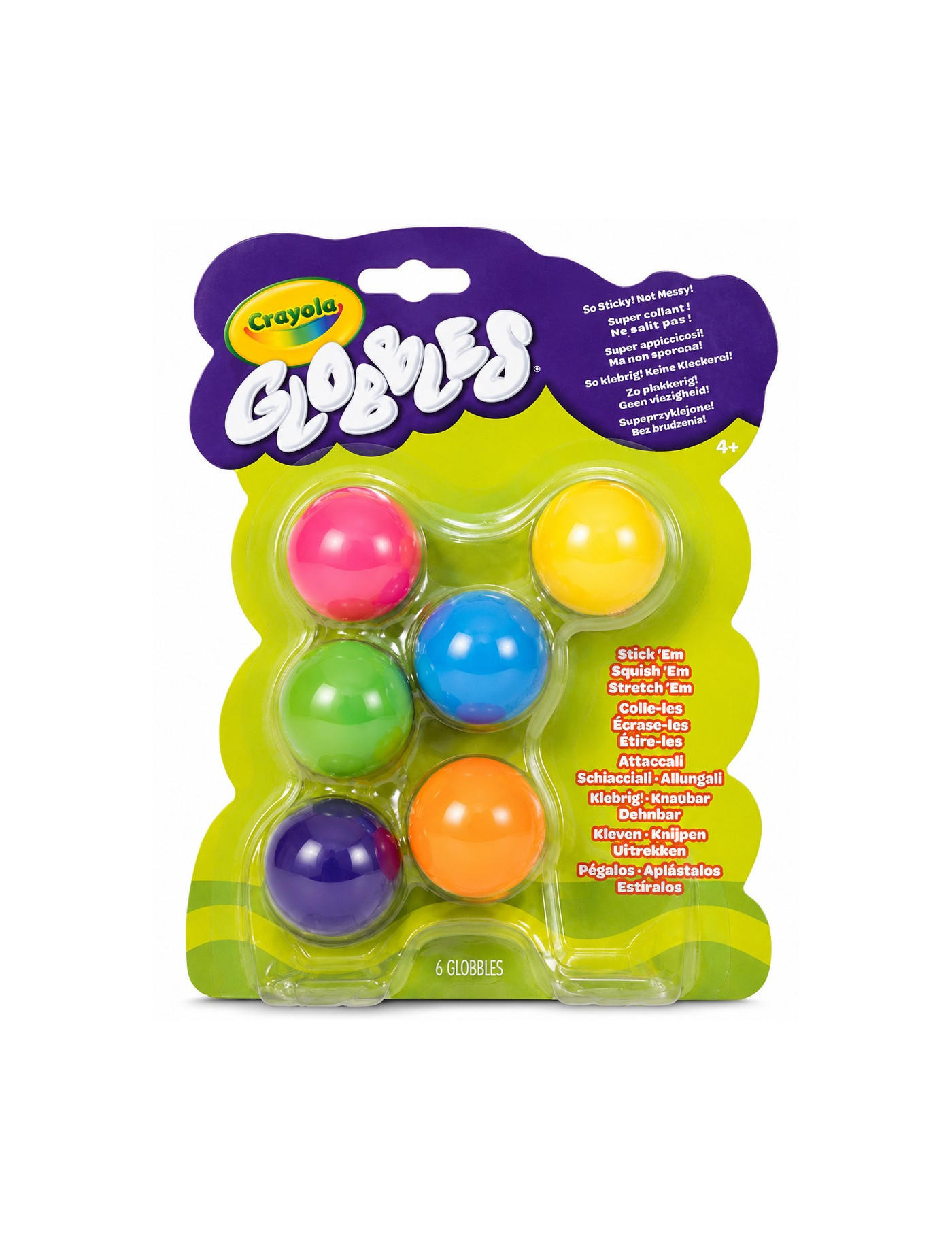 Crayola Kulki gniotki antystresowe do rzucania niebrudzące Globbles 6szt. 3+ Crayola Kulki gniotki antystresowe do rzucania niebrudzące Globbles 6szt. 3+