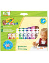 Crayola Flamastry mazaki dla dzieci zmywalne z płaską końcówką odporną na nacisk Mini Kids 12szt. 12m+