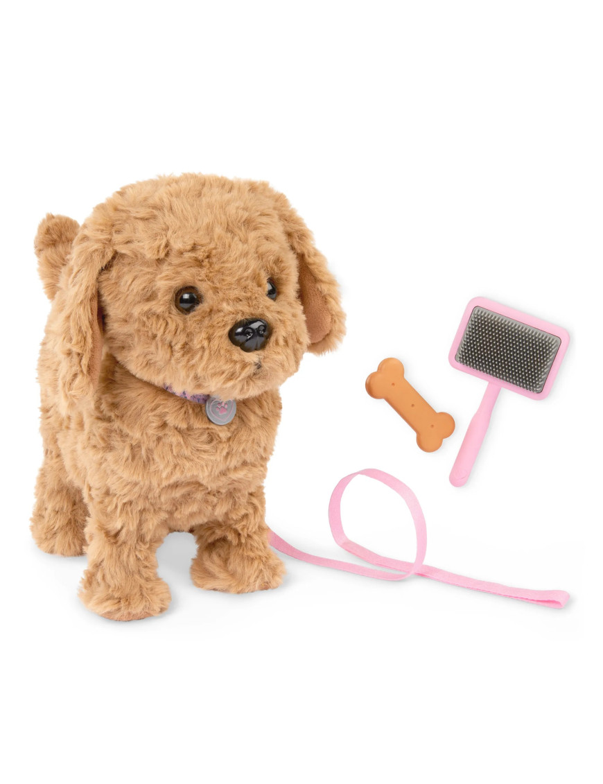 Interaktywny CHODZĄCY piesek z MAGNETYCZNĄ kostką i akcesoriami – Playful Paws Goldendoodle Pup OG