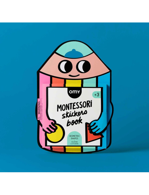 Książeczka Montessori z naklejkami figury i kształty OMY
