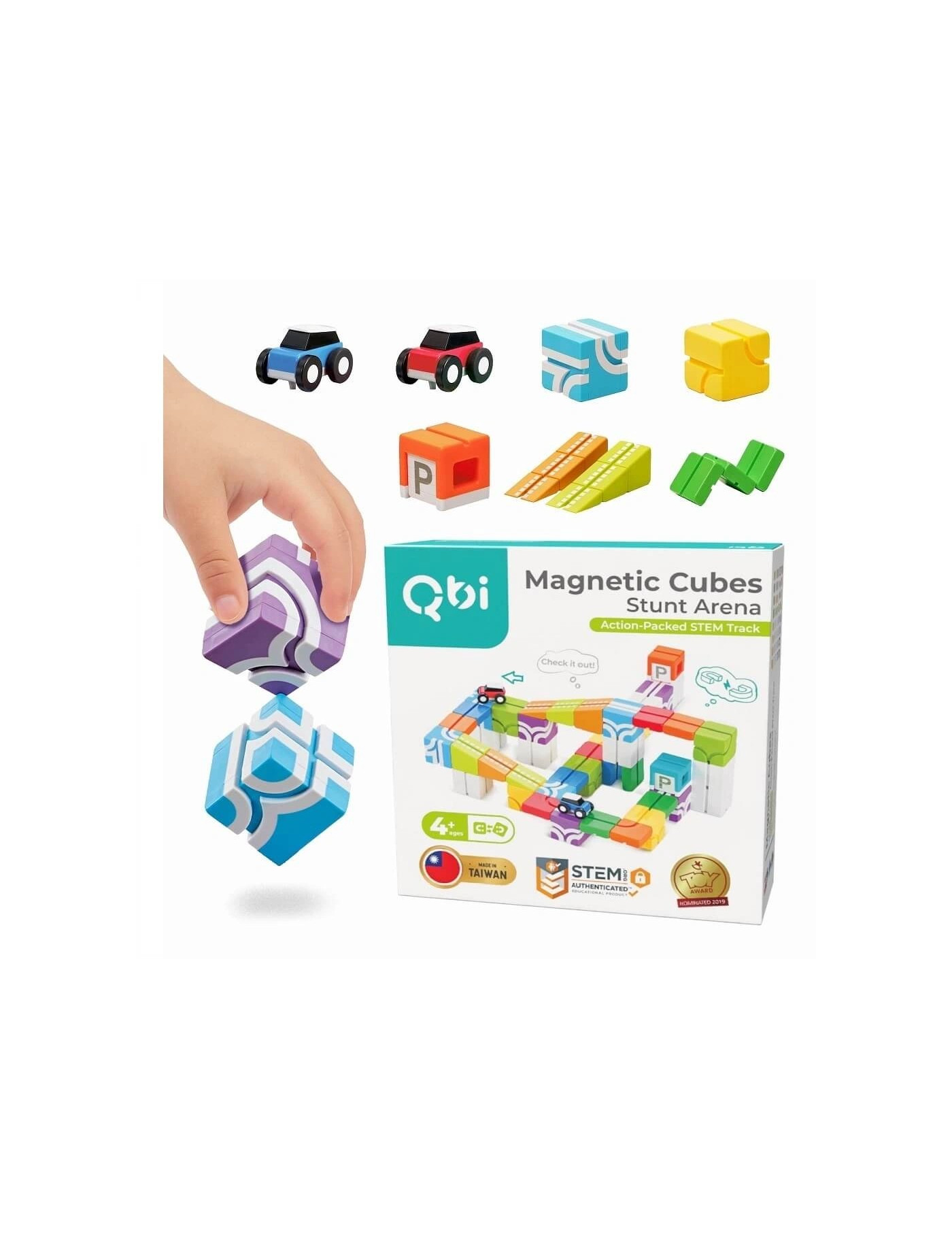 Klocki magnetyczne Qbi Stunt Arena: Action-Packed STEM Track