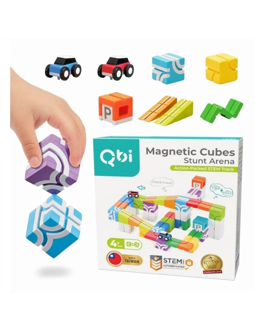 Klocki magnetyczne Qbi Stunt Arena: Action-Packed STEM Track