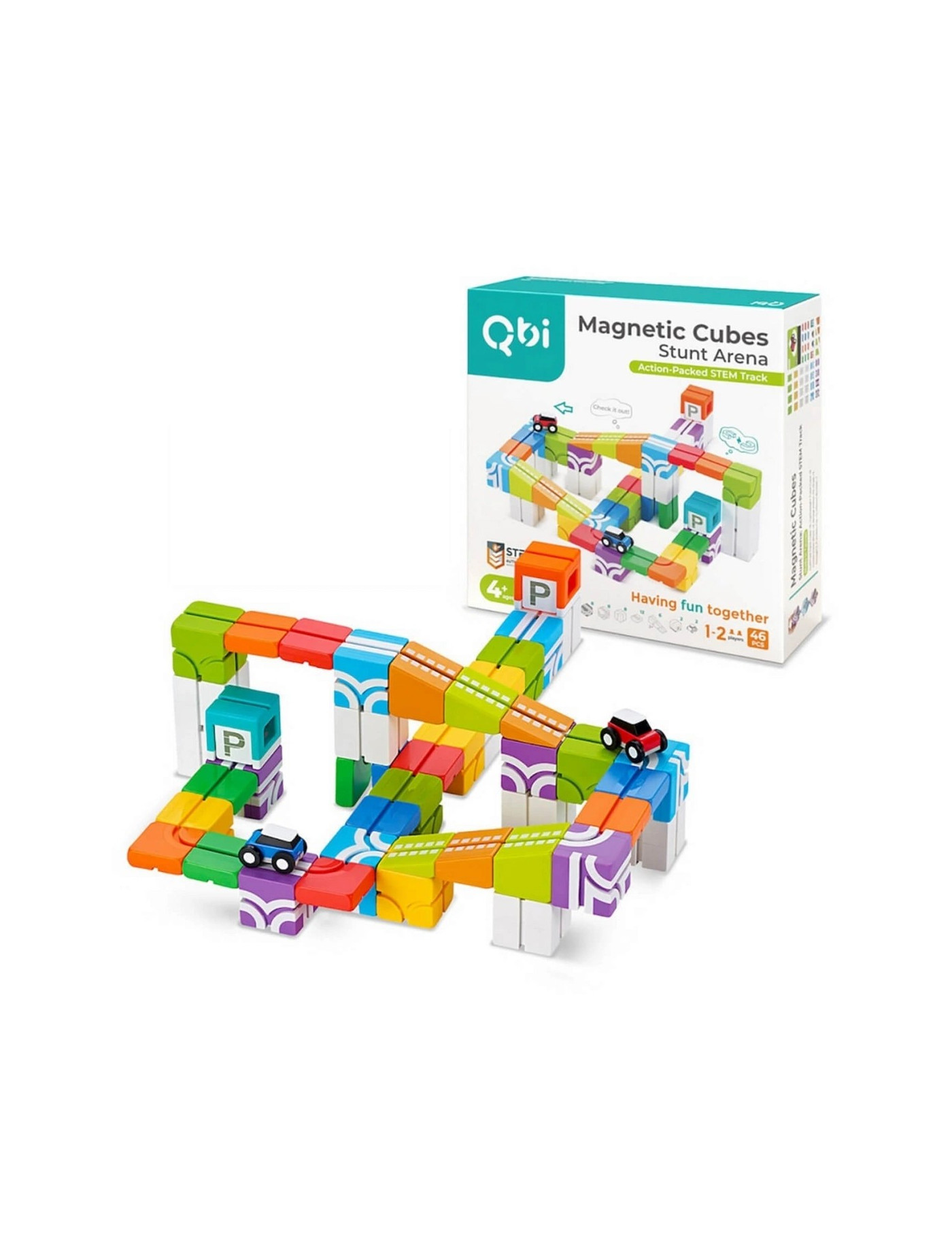 Klocki magnetyczne Qbi Stunt Arena: Action-Packed STEM Track