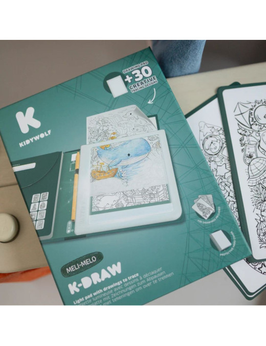 Podświetlany tablet do odrysowywania za pomocą ołówka 30 szablonów Kidywolf - Meli-Melo