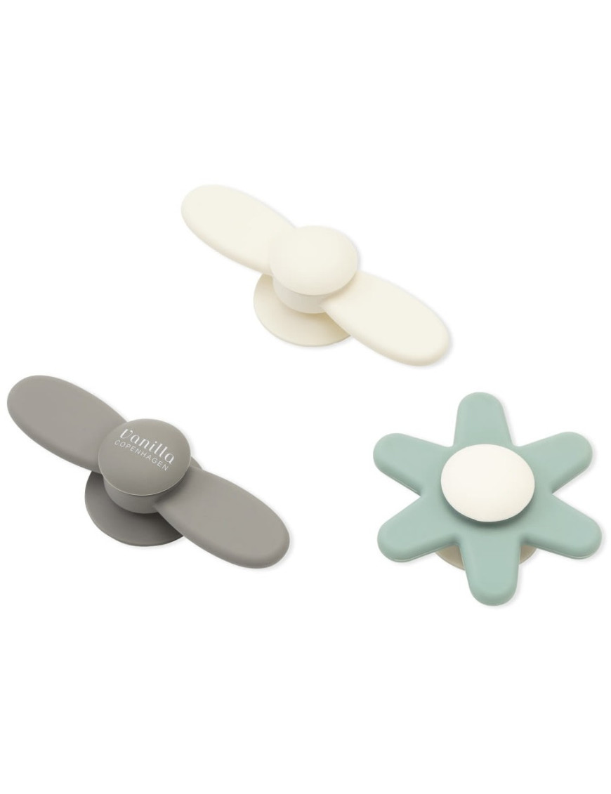 Silikonowe spinnery z przyssawką 3 szt beige 0+ Vanilla Copenhagen