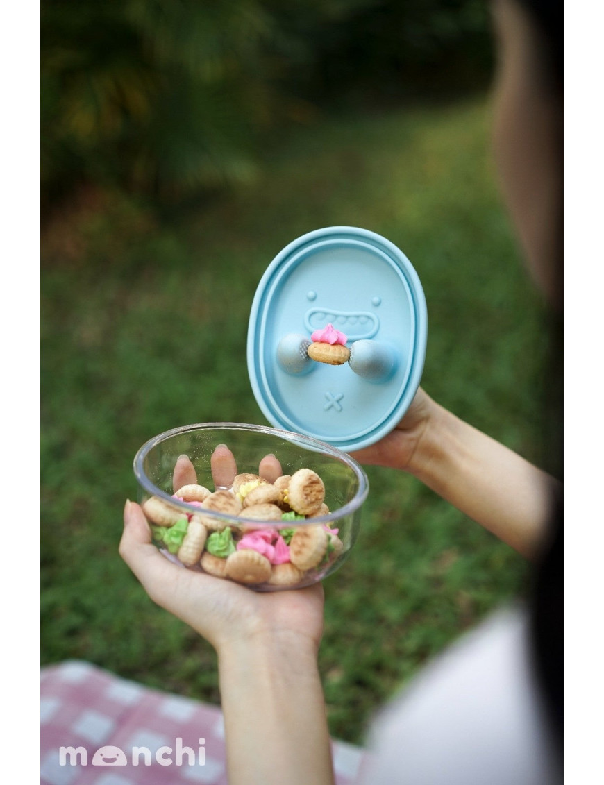 MONCHI FINGER SNACK BOWL innowacyjny pojemnik na przekąski, Powder Blue