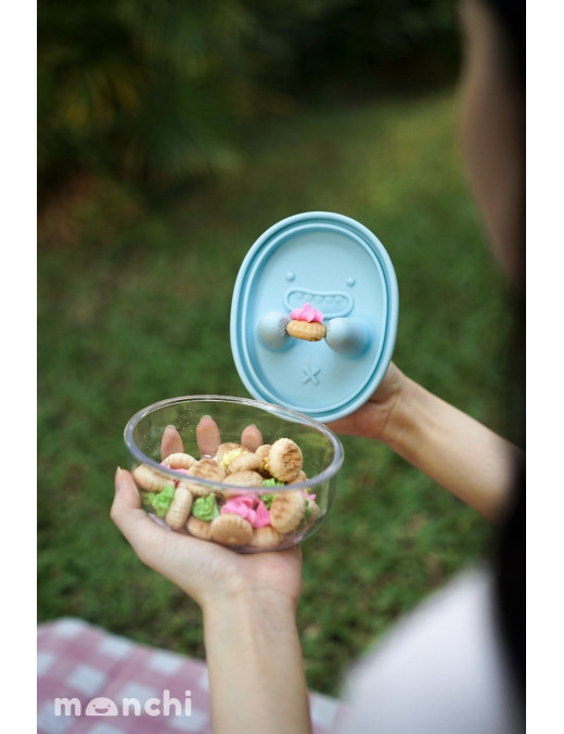 MONCHI FINGER SNACK BOWL innowacyjny pojemnik na przekąski, Powder Blue