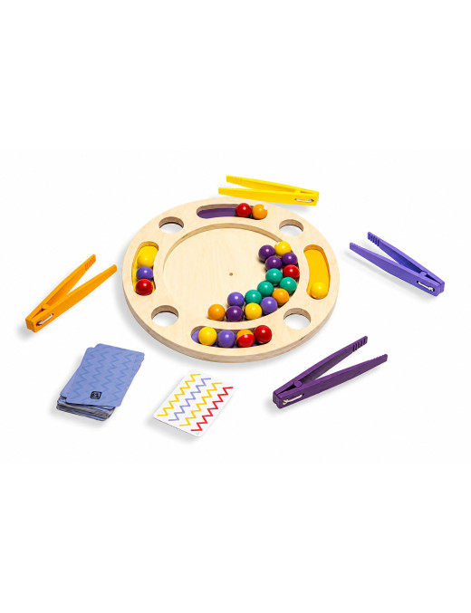 BS Toys, drewniana gra sensoryczna ze szczypcami ZIGZAG