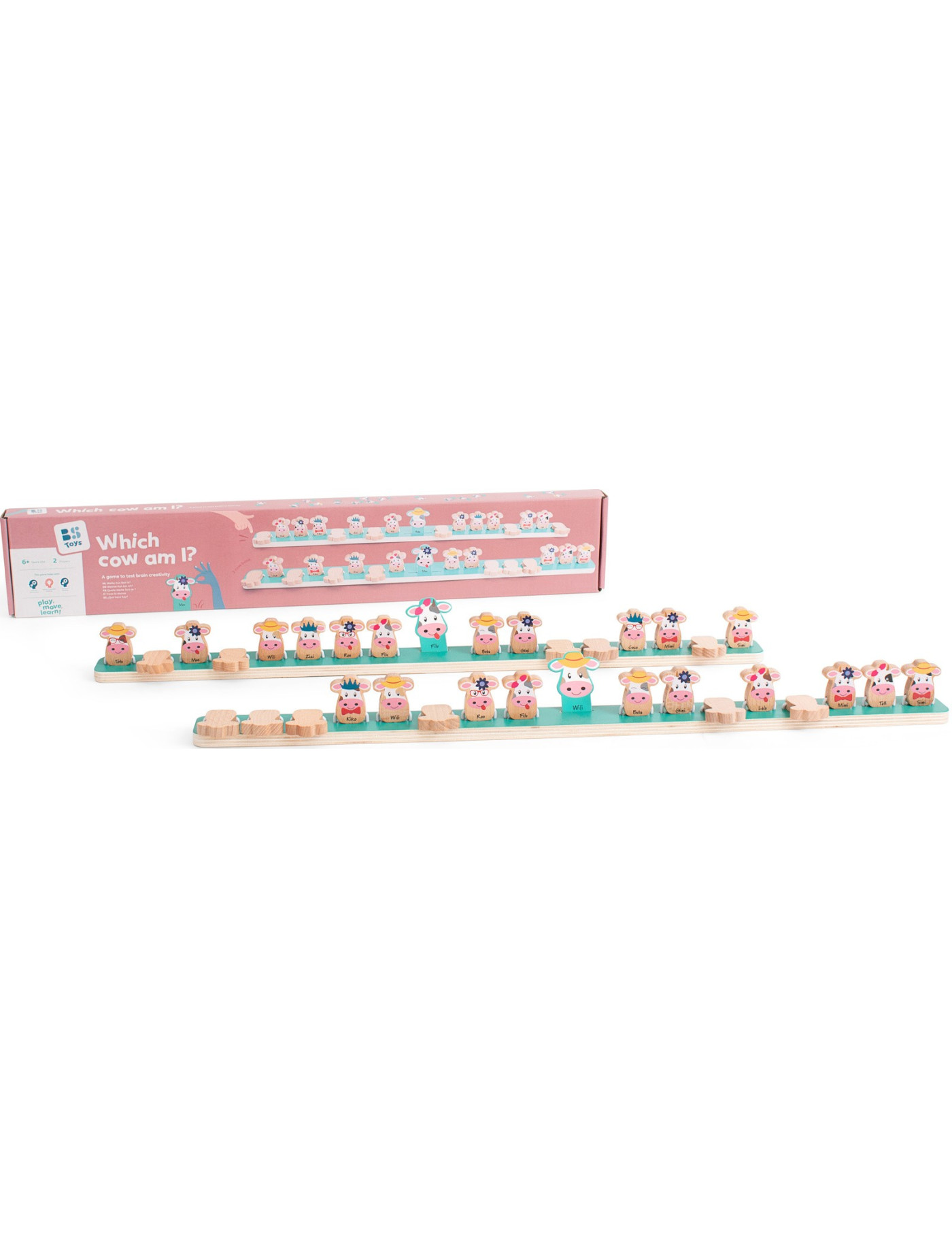 BS Toys, drewniana gra logiczna Zgadnij która krówka?
