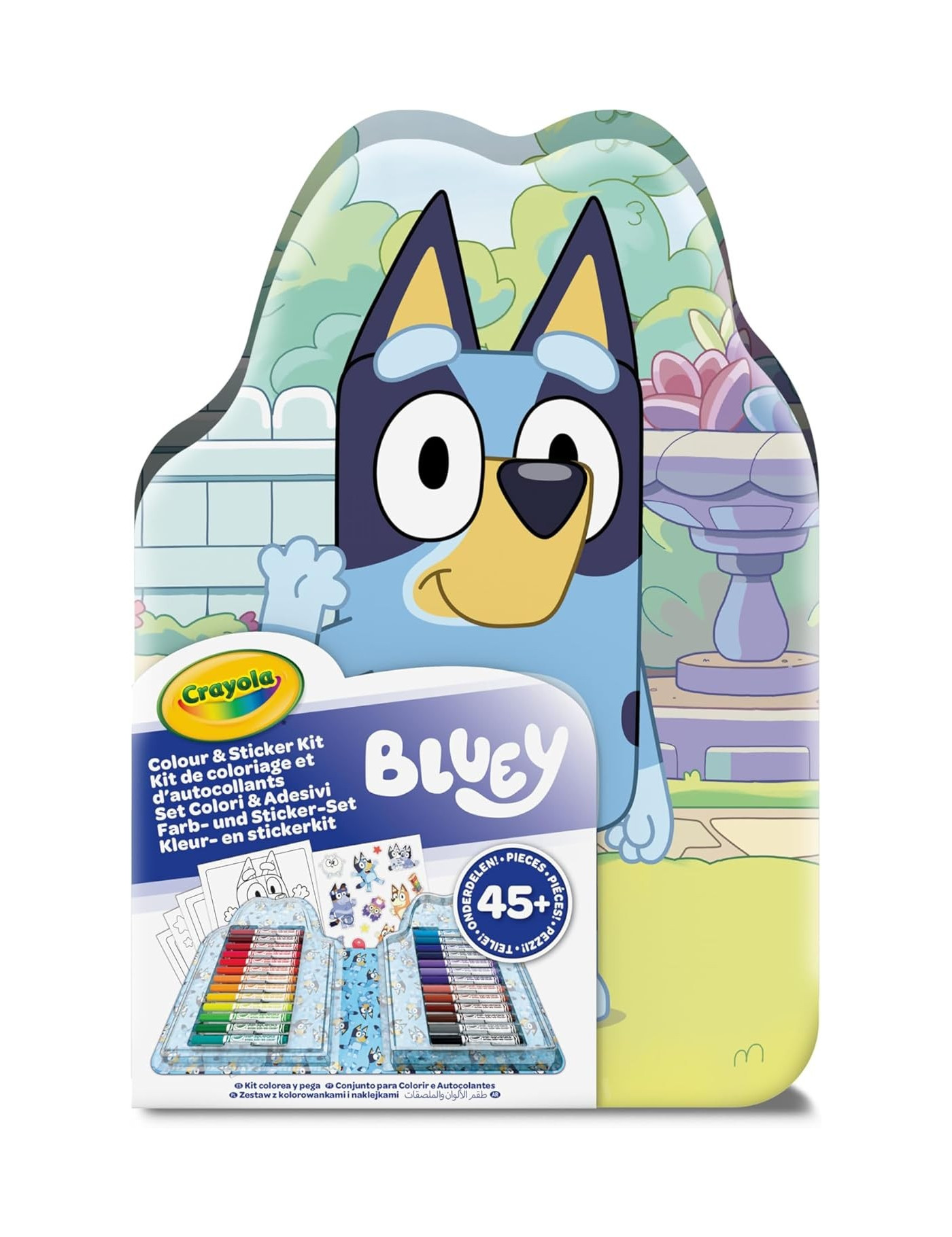 Crayola Zestaw artystyczny (kolorowanki dla dzieci, naklejki i flamastry) 47 el. Bluey 4+