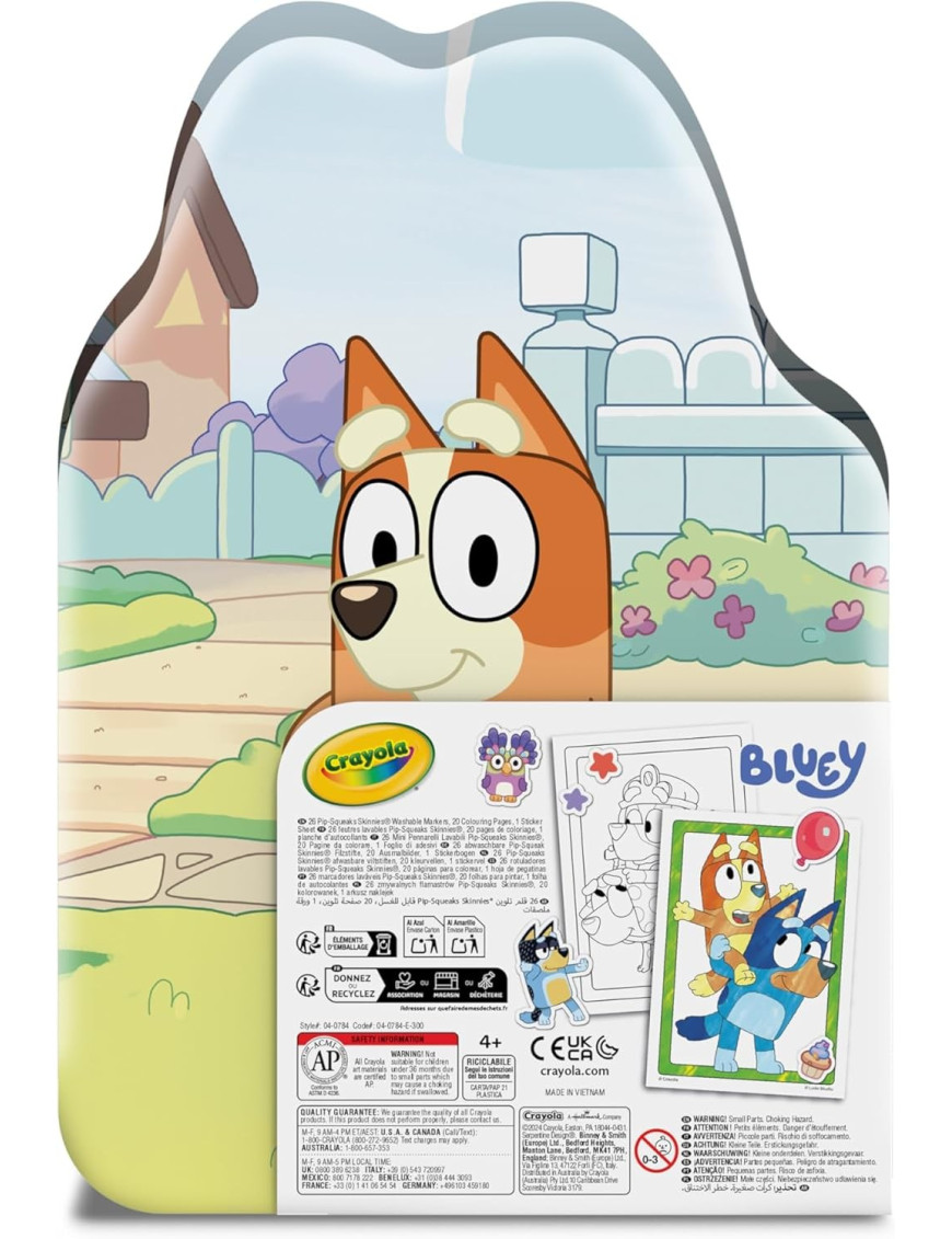 Crayola Zestaw artystyczny (kolorowanki dla dzieci, naklejki i flamastry) 47 el. Bluey 4+